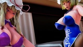 Big tits blonde 3D hentai teens riding cock