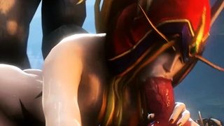 Horny Characters Suck and Rides on a Big Long Dick