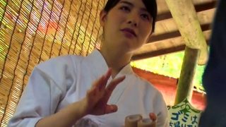 Japanese fingered fucked outdoor