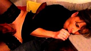 Lisa fucked by two blacks in front of her cuckold husband