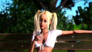 Big man plays with a young blonde in the dungeon