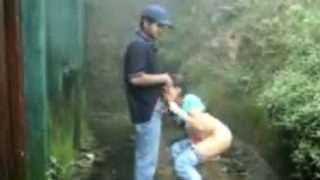 British Indian couple fuck in rain storm at hill station