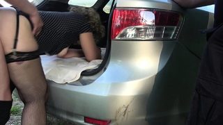 Creampied by lots of strangers at the local rest areas