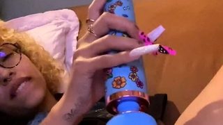 Dildo and pussy close up masturbation