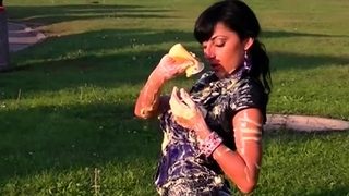 Hot-tempered Veronica Diamond decided to show their tits