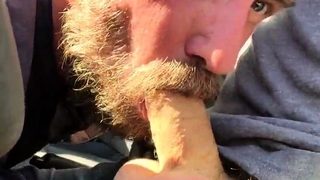 Manthroat Sucks pupbalto in car in public