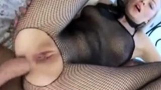 Classy Russian Blonde In Fishnets