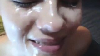 Teen brunette serving POV