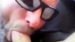 Guy blows me in the car spills the cum and licks it up