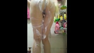 Young Korean take a shower